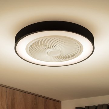 Brilagi - Candeeiro de teto LED dimerizável com ventilador LED/30W/230V 3000-6500K Ø 50 cm preto + controlo remoto