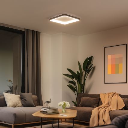 Brilagi - Candeeiro de tecto LED dimável FALCON SLIM LED/50W/230V 3000-6500K 50x50 cm preto + controlo remoto