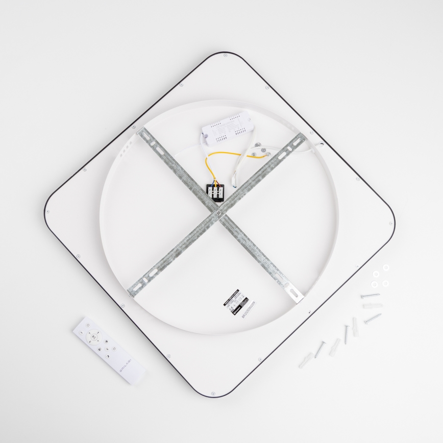 Brilagi - Candeeiro de tecto LED dimável FALCON SLIM LED/50W/230V 3000-6500K 50x50 cm preto + controlo remoto