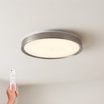 Brilagi - Candeeiro de teto LED dimerizável FANCIA LED/48W/230V 3000-6500K Ø 39 cm prateado + comando remoto