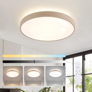 Brilagi - Candeeiro de teto LED dimerizável GLASS POOL DOUBLE LED/48W/230V 3000-6000K 40 cm bege + controlo remoto