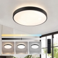 Brilagi - Candeeiro de teto LED dimerizável GLASS POOL DOUBLE LED/48W/230V 3000-6000K 40 cm preto + controlo remoto