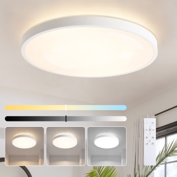 Brilagi - Candeeiro de teto LED dimerizável GLASS POOL DOUBLE LED/80W/230V 3000-6000K 60 cm branco + controlo remoto