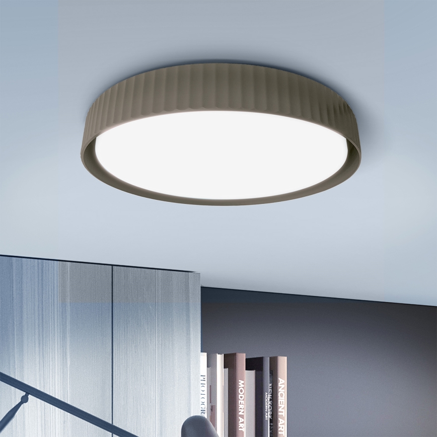 Brilagi - Luminária de teto LED dimerizável LUCIA LED/48W/230V 3000-6500K diâmetro 41 cm taupe + controlo remoto