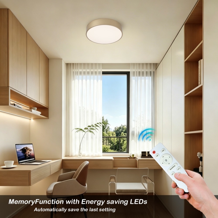 BRILAGI - Plafon LED regulável POOL LED/24W/230V 3000-6000K diâmetro 20 cm dourado + comando remoto