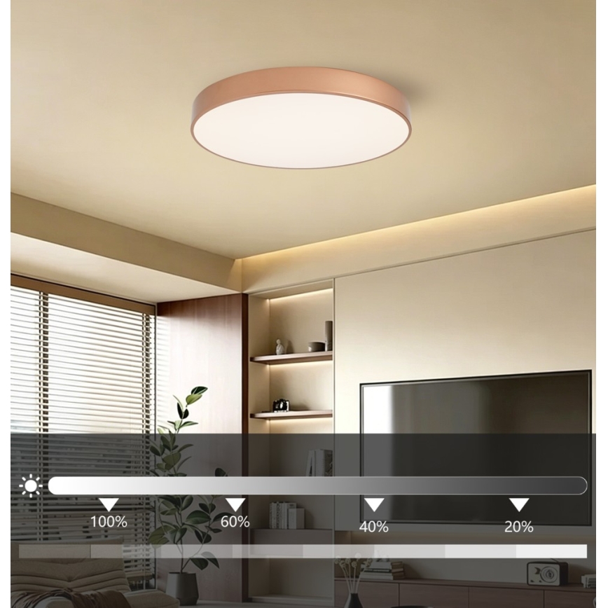 BRILAGI - Luminária de teto LED regulável POOL LED/60W/230V 3000-6000K diâmetro 60 cm bronze + comando remoto