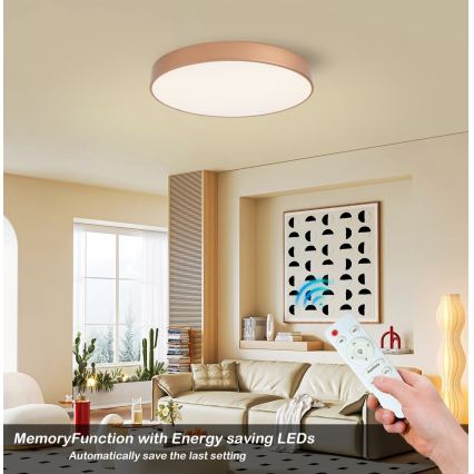 BRILAGI - Luminária de teto LED regulável POOL LED/60W/230V 3000-6000K diâmetro 60 cm bronze + comando remoto