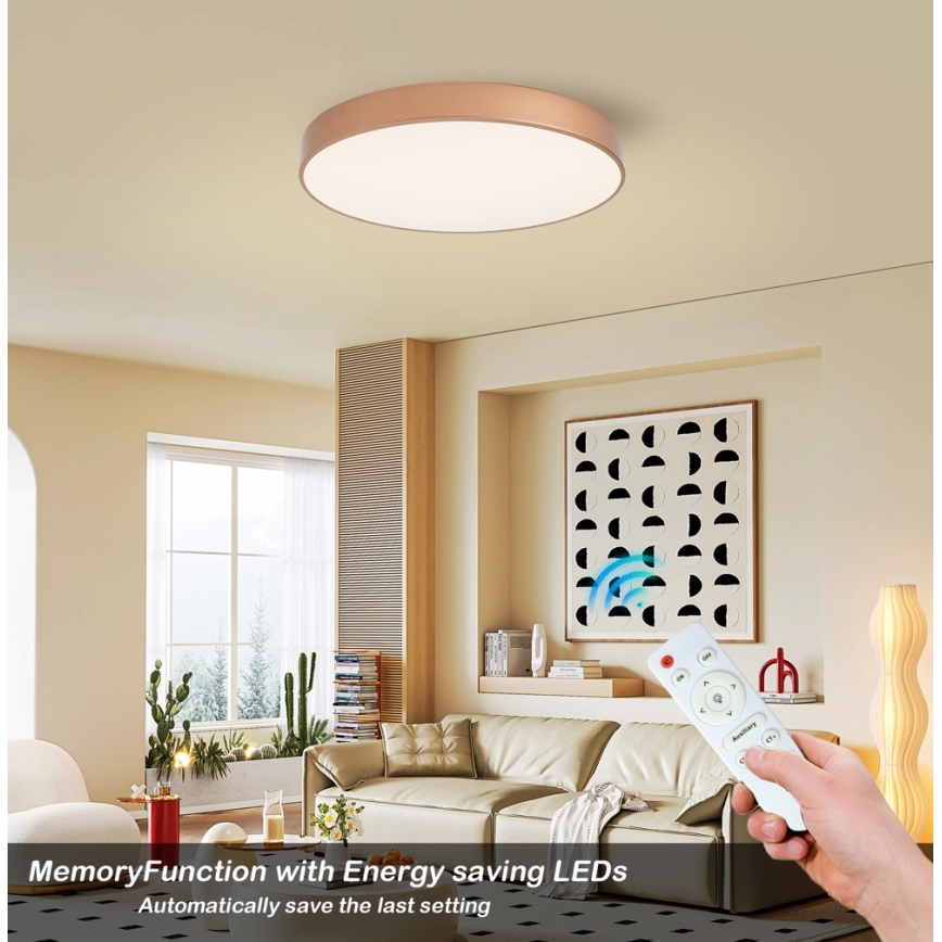 BRILAGI - Luminária de teto LED regulável POOL LED/60W/230V 3000-6000K diâmetro 60 cm bronze + comando remoto