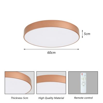 BRILAGI - Luminária de teto LED regulável POOL LED/60W/230V 3000-6000K diâmetro 60 cm bronze + comando remoto