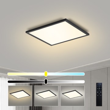 Brilagi - Candeeiro de teto LED dimerizável SLIMFRAME LED/25W/230V 30x30 cm 3000-6000K preto + controlo remoto