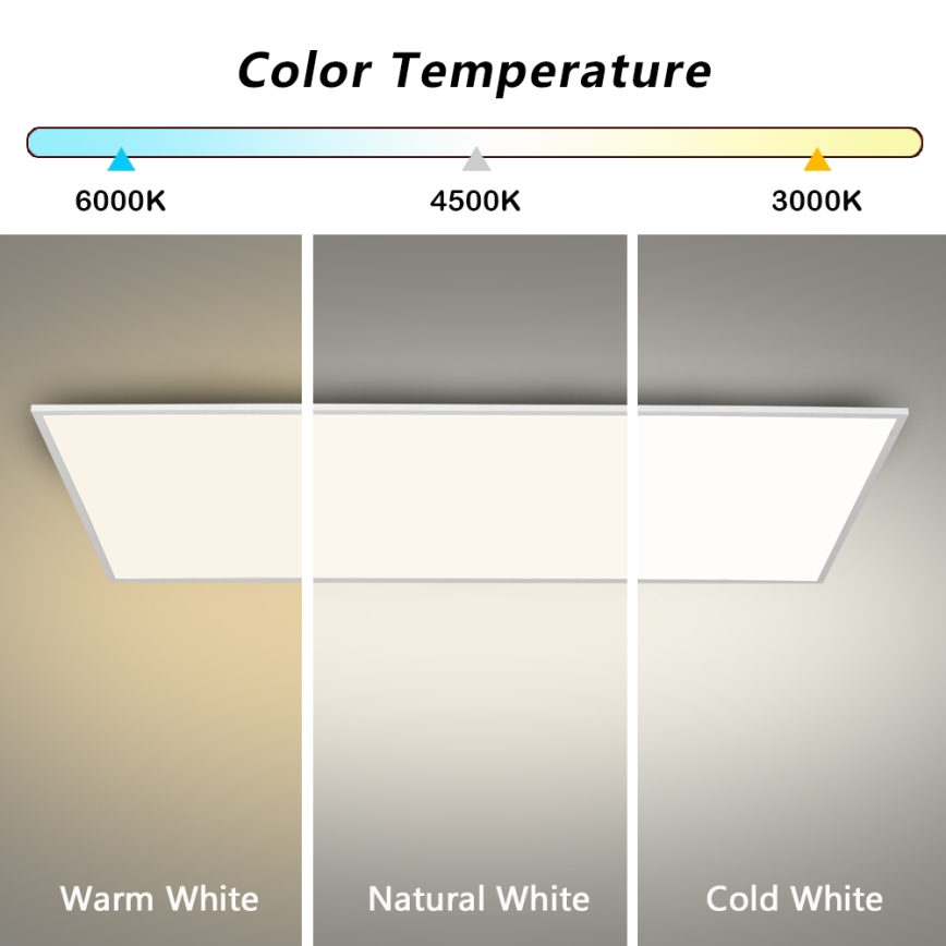 Brilagi - Luminária de teto LED dimerizável SLIMFRAME LED/80W/230V 120x60 cm 3000-6000K branca + comando à distância