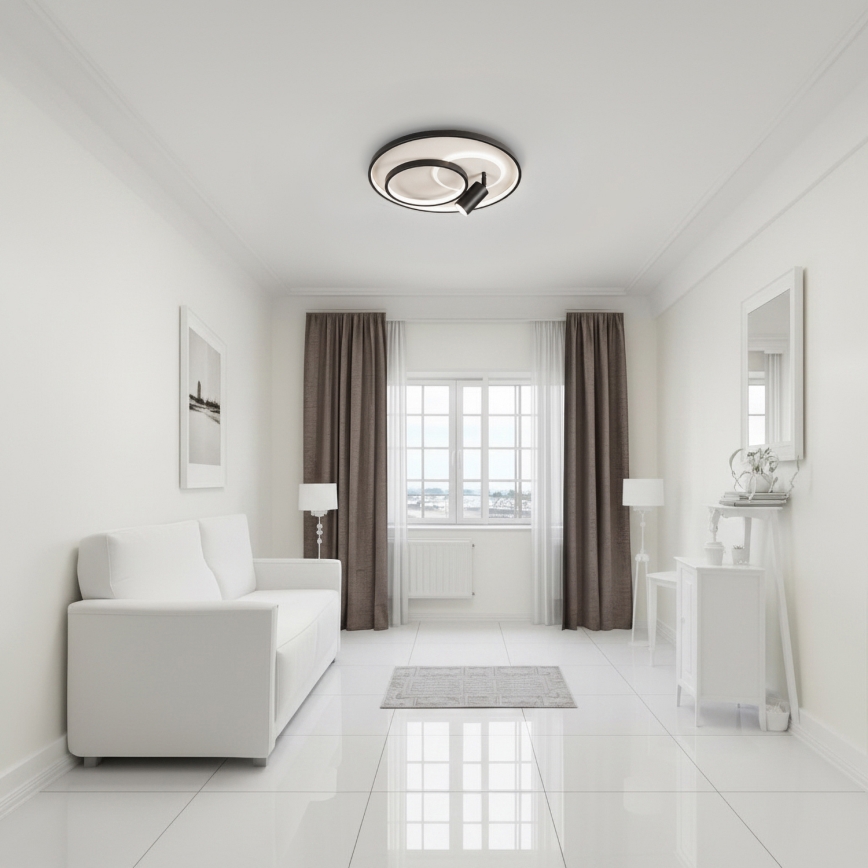 BRILAGI - Luminária de teto LED dimerizável UNITY LED/60W/230V + 1xGU10/3W 3000-6000K Ø 50 cm branco/preto + controlo remoto