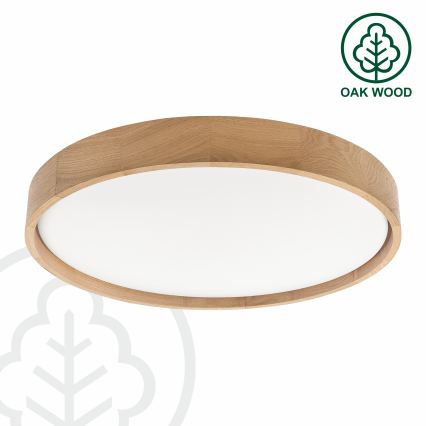 Brilagi - Luminária de teto LED dimerizável MANAROLA SMART LED/36W/230V 3000–6000K Wi‑Fi Tuya Beacon Ø 51 cm, acabamento carvalho + comando remoto