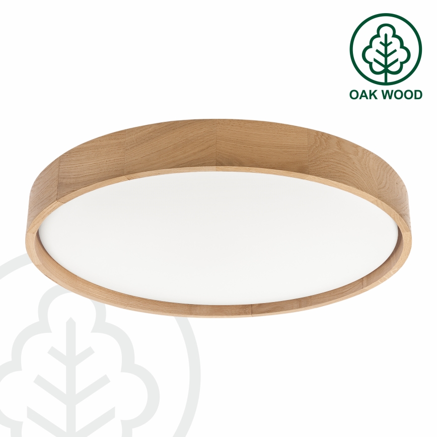 Brilagi - Luminária de teto LED dimerizável MANAROLA SMART LED/36W/230V 3000–6000K Wi‑Fi Tuya Beacon Ø 51 cm, acabamento carvalho + comando remoto