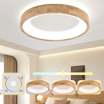 Brilagi - Candeeiro de teto LED FALCON WOOD LED/40W/230V 3000/4000/6000K Ø 60 cm madeira