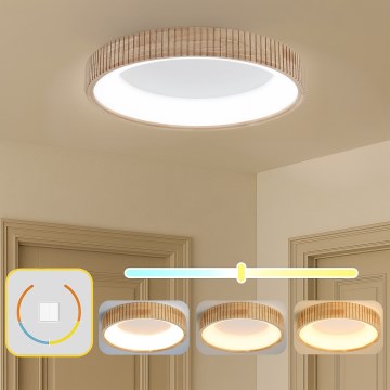 Brilagi - Candeeiro de teto LED FALCON WOOD MODERN LED/40W/230V 3000/4000/6000K Ø 60 cm em madeira