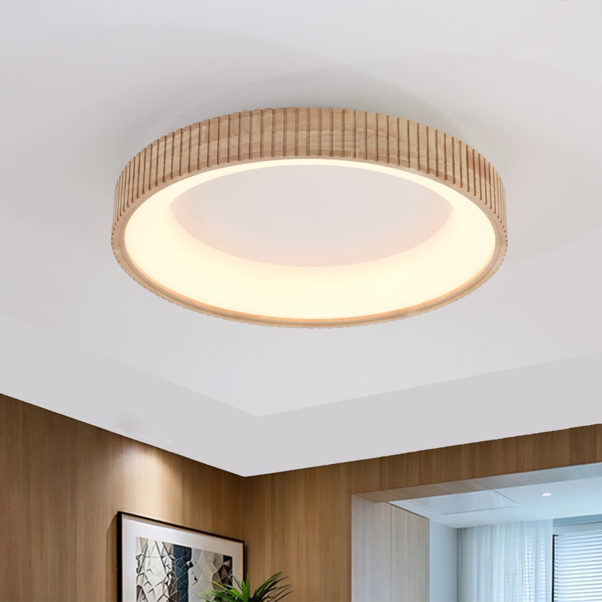 Brilagi - Candeeiro de teto LED FALCON WOOD MODERN LED/40W/230V 3000/4000/6000K Ø 60 cm em madeira