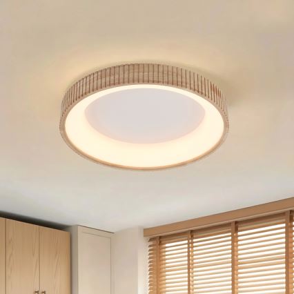 Brilagi - Candeeiro de teto LED FALCON WOOD MODERN LED/40W/230V 3000/4000/6000K Ø 60 cm em madeira