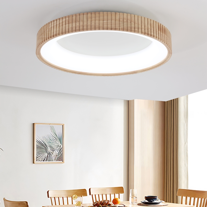 Brilagi - Candeeiro de teto LED FALCON WOOD MODERN LED/40W/230V 3000/4000/6000K Ø 60 cm em madeira