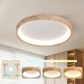 Brilagi - Candeeiro de teto LED FALCON WOOD MODERN LED/60W/230V 3000/4000/6000K Ø 80 cm madeira