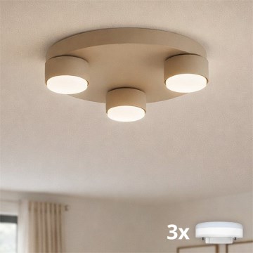 Brilagi - Candeeiro de teto LED MONO 3xGX53/30W/230V Ø 30 cm bege