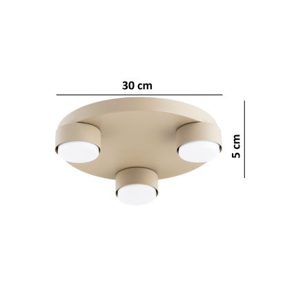 Brilagi - Candeeiro de teto LED MONO 3xGX53/30W/230V Ø 30 cm bege