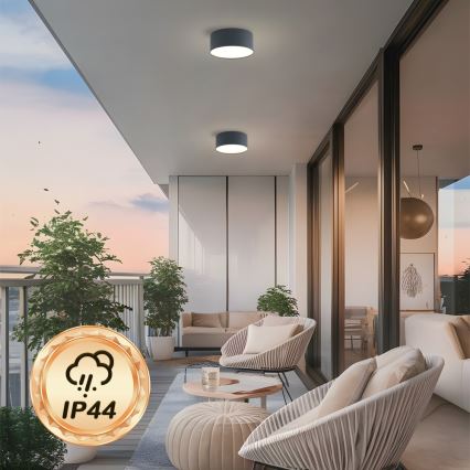 Brilagi - Luminária de teto LED para casa de banho FORIS LED/20W/230V diâmetro 15 cm antracite IP44