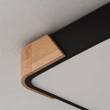 Brilagi - Candeeiro de teto LED PILANA LED/24W/230V carvalho/preto 32x32 cm