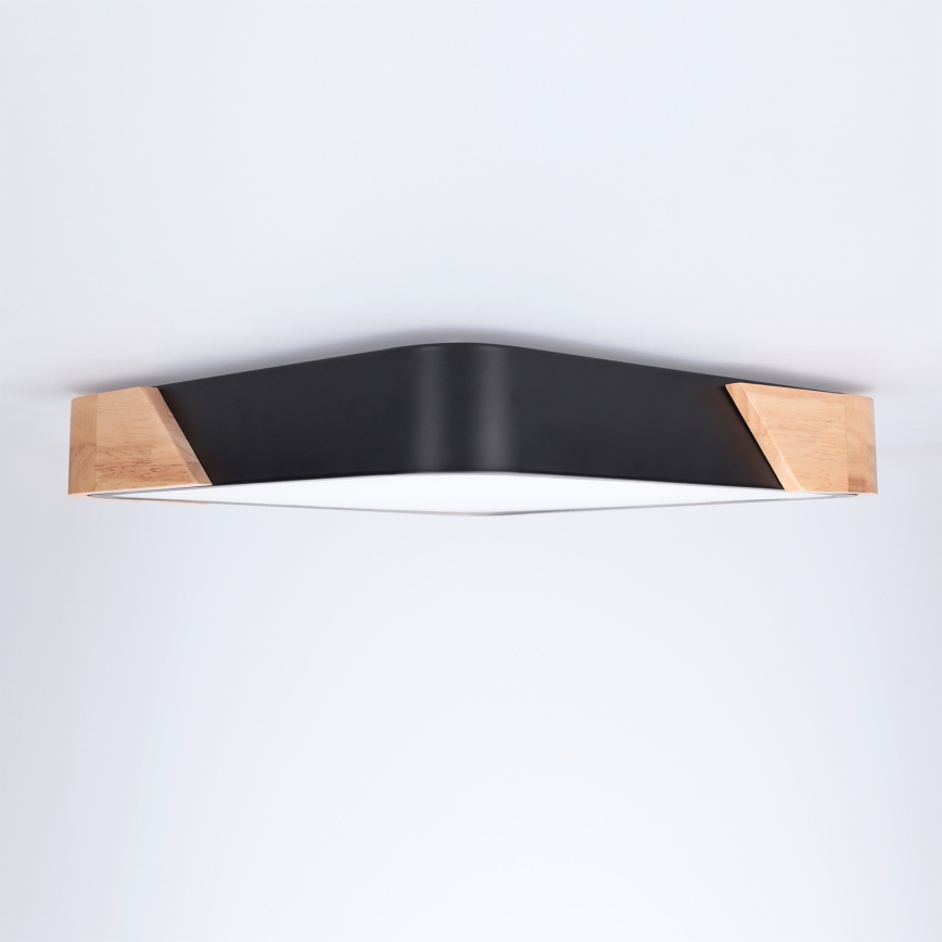 Brilagi - Candeeiro de teto LED PILANA LED/24W/230V carvalho/preto 32x32 cm