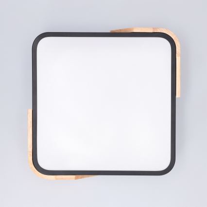 Brilagi - Candeeiro de teto LED PILANA LED/24W/230V carvalho/preto 32x32 cm