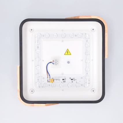 Brilagi - Candeeiro de teto LED PILANA LED/24W/230V carvalho/preto 32x32 cm