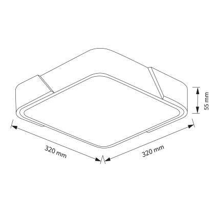 Brilagi - Candeeiro de teto LED PILANA LED/24W/230V carvalho/preto 32x32 cm