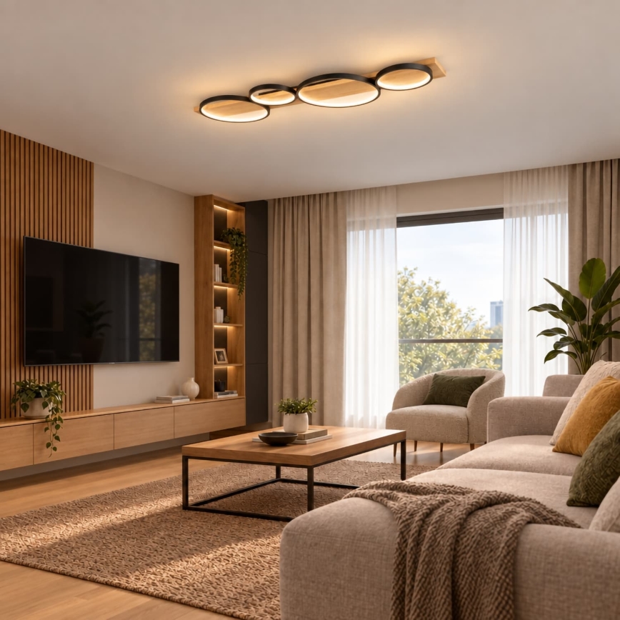 BRILAGI - Candeeiro de teto LED PLANK LED/38W/230V 4000K 40x120 cm madeira