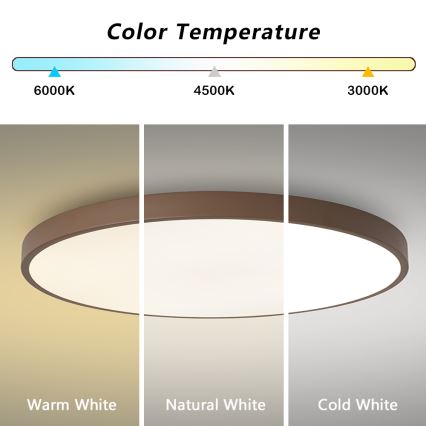 Brilagi - Candeeiro de tecto LED POOL LED/100W/230V 3000/4000/6000K Ø 80 cm castanho