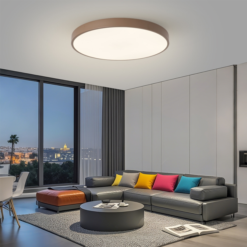 Brilagi - Candeeiro de tecto LED POOL LED/100W/230V 3000/4000/6000K Ø 80 cm castanho