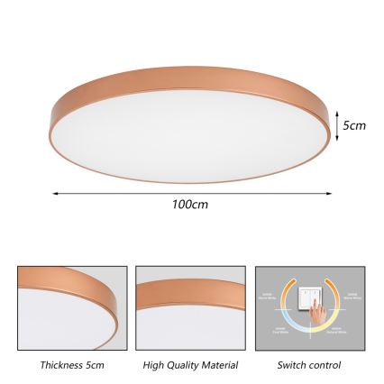 BRILAGI - LED Candeeiro de Teto POOL LED/128W/230V 3000/4000/6000K Ø 100 cm cobre