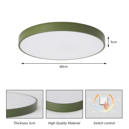 Brilagi - Luminária de Teto LED POOL LED/60W/230V 3000/4000/6000K Ø 60 cm verde