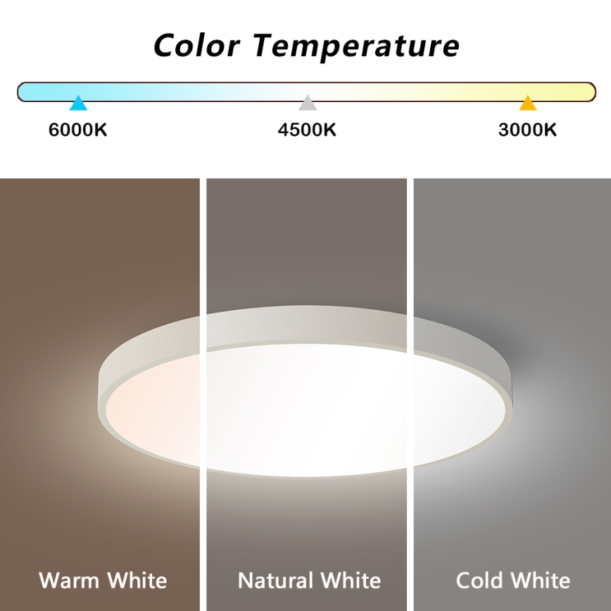 Brilagi - Candeeiro de teto LED POOL LED/60W/230V 3000/4500/6000K 50 cm branco