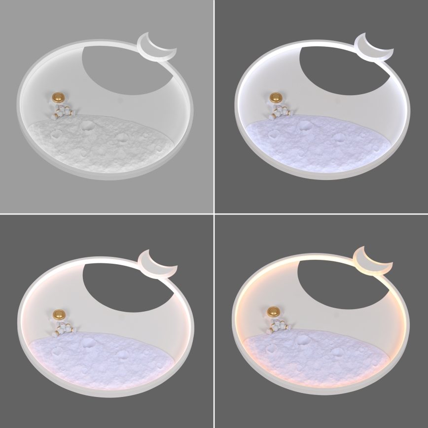 Brilagi - Candeeiro de teto infantil LED dimerizável ASTRO LED/20W/230V Ø 50 cm 3000-6000K astronauta + controlo remoto