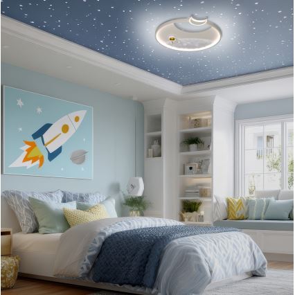 Brilagi - Candeeiro de teto infantil LED dimerizável ASTRO LED/20W/230V Ø 50 cm 3000-6000K astronauta + controlo remoto