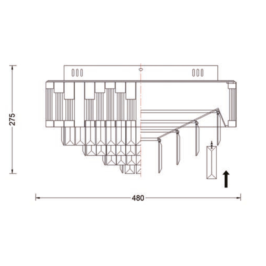 Brilagi - Candeeiro de tecto LED dimerizável CROWN LED/41W/230V 3000-6000K Ø 48 cm preto + controlo remoto