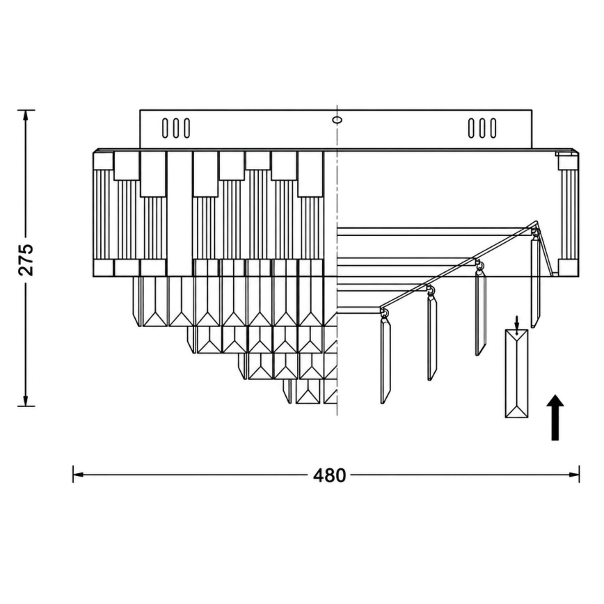 BRILAGI - Candeeiro de tecto LED dimerizável CROWN LED/41W/230V 3000-6000K Ø 48 cm preto + controlo remoto