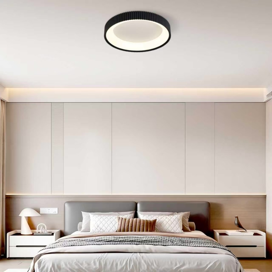 Brilagi - Plafon LED dimerizável FALCON MODERN LED/54W/230V 3000-6500K diâmetro 60 cm preto + comando à distância