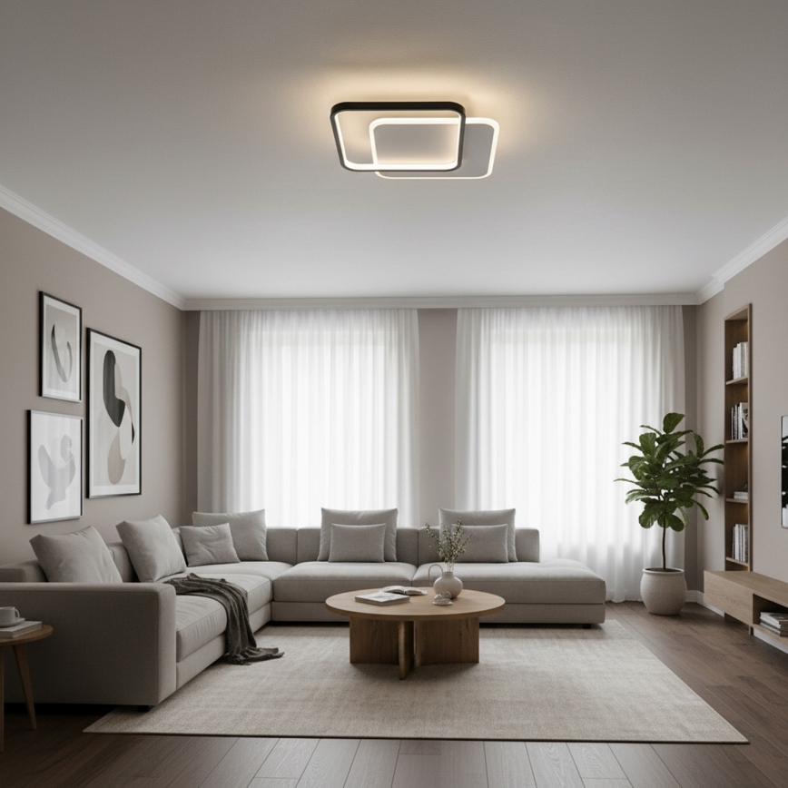 Brilagi - Plafon LED dimável FLARE LED/43W/230V 3000-6000K 39,5x45 cm branco/preto + controlo remoto