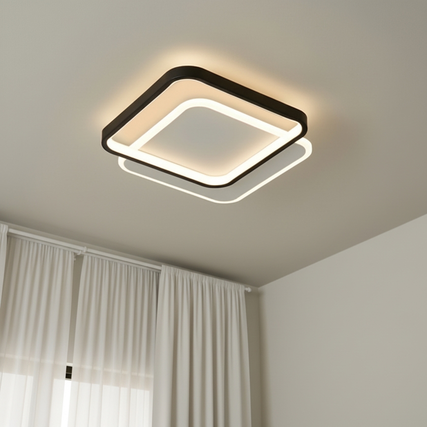 Brilagi - Plafon LED dimável FLARE LED/43W/230V 3000-6000K 39,5x45 cm branco/preto + controlo remoto