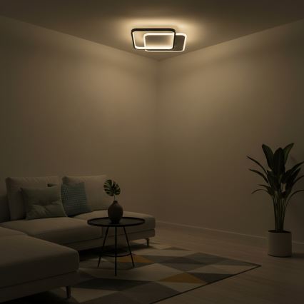 Brilagi - Plafon LED dimável FLARE LED/43W/230V 3000-6000K 39,5x45 cm branco/preto + controlo remoto