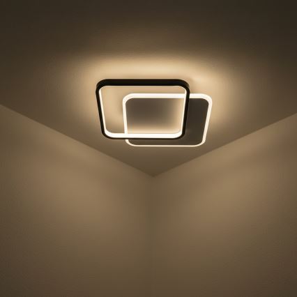 Brilagi - Plafon LED dimável FLARE LED/43W/230V 3000-6000K 39,5x45 cm branco/preto + controlo remoto