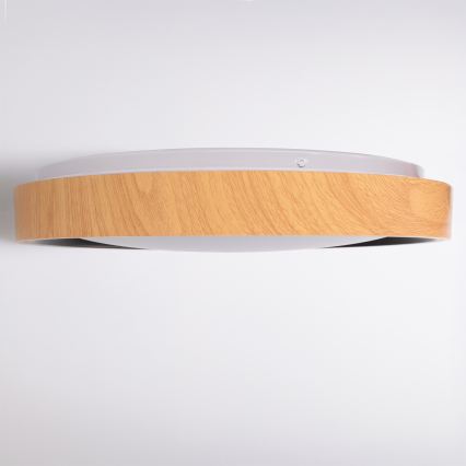 Brilagi - Luminária de teto LED dimerizável FLOCO LED/48W/230V 3000-6500K Ø 40 cm acabamento madeira/preto + comando remoto