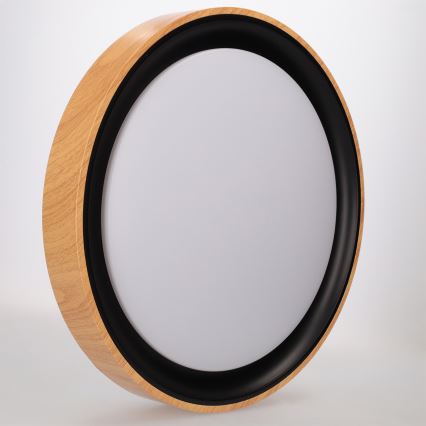 Brilagi - Luminária de teto LED dimerizável FLOCO LED/48W/230V 3000-6500K Ø 40 cm acabamento madeira/preto + comando remoto