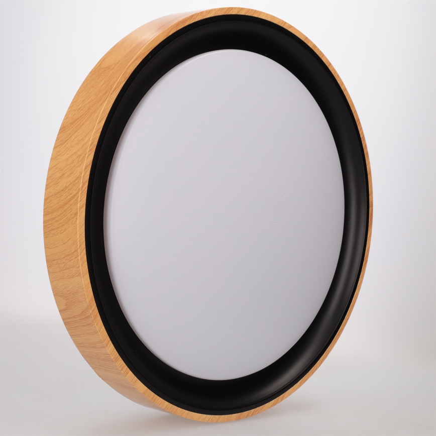 Brilagi - Luminária de teto LED dimerizável FLOCO LED/48W/230V 3000-6500K Ø 40 cm acabamento madeira/preto + comando remoto